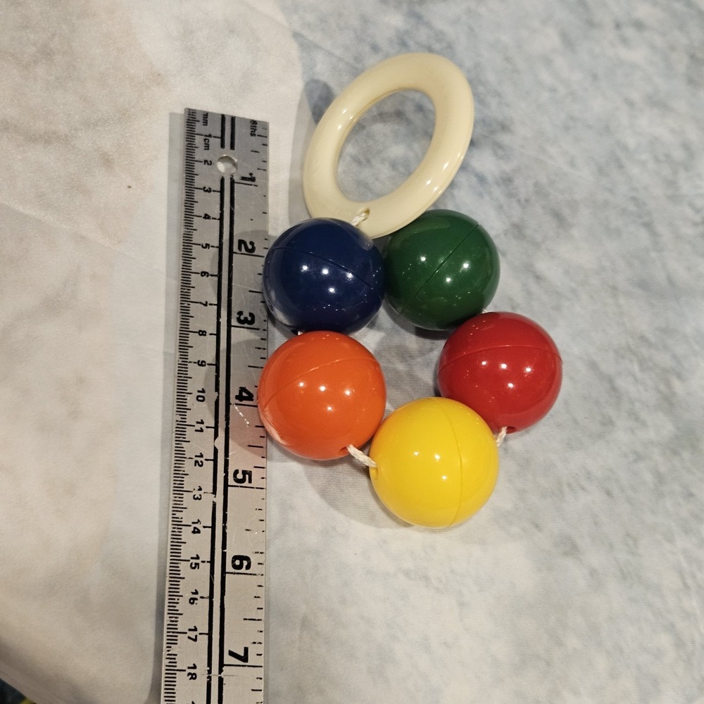 Vintage Ambi Toys Lot Rocking Horse Jockey Rattle Balls Baby Toy Set - Picture 8 of 8